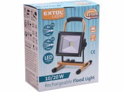 Extol Light Svietidlo nabíjateľné LED, 20W, 1400lm, 11,1V Li-ion, 4400mAh, IP65, 12+230V