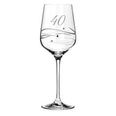 Diamante Brúsený pohár na víno k 40. výročiu