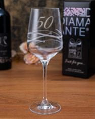 Brúsený pohár na víno k 50. výročiu