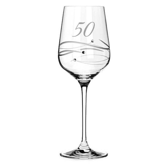 Diamante Brúsený pohár na víno k 50. výročiu