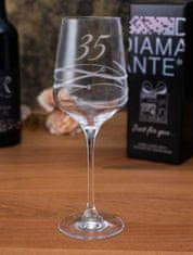 Diamante Brúsený pohár na víno k 35. výročiu
