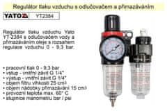 YATO Regulátor tlaku vzduchu s odlučovačom a primazávaním YT-2384