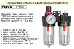 YATO Regulátor tlaku vzduchu s odlučovačom a primazávaním YT-2385