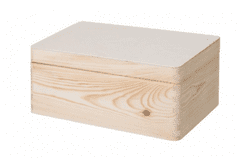 Čisté dřevo Drevený box s vekom 40X30X24 CM bez rukoväte