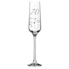 Diamante Brúsený pohár na šampanské a prosecco k 70. výročiu