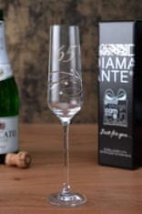 Diamante Brúsený pohár na šampanské a prosecco k 65. výročiu