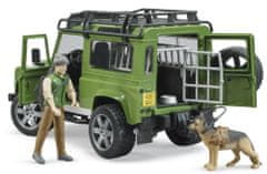 BRUDER 2587 Land Rover s poľovníkom a psom