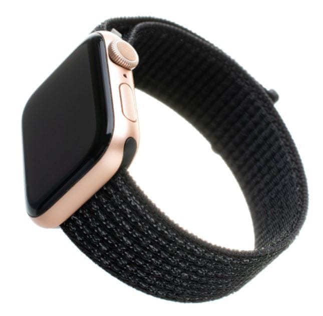 FIXED Nylonový remienok Nylon Strap pre Apple Watch 40mm / Watch 38mm, reflexne čierny FIXNST-436-REBK