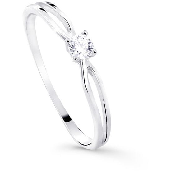 Cutie Diamonds Trblietavý zásnubný prsteň z bieleho zlata s briliantom DZ8027-00-X-2