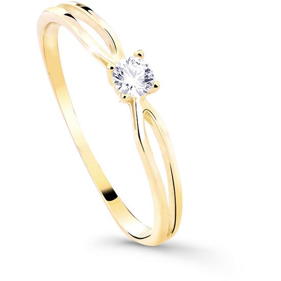 Cutie Diamonds Trblietavý zásnubný prsteň zo žltého zlata s briliantom DZ8027-00-X-1