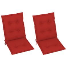 Vidaxl Podložky na záhradné stoličky 2 ks, červené 100x50x7 cm
