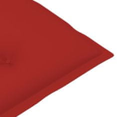 Vidaxl Podložky na záhradné stoličky 2 ks, červené 100x50x7 cm