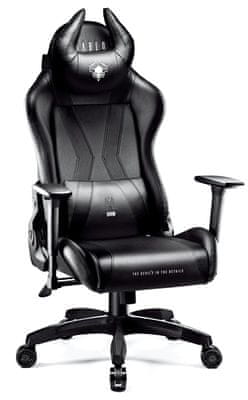 Diablo-Chairs X-Horn 2.0, detská, čierna (5902560336979) športový vzhľad ergonomický komfort koženkové čalúnenie pamäťová pena