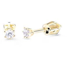 Cutie Diamonds Nežné kôstkové náušnice zo žltého zlata s briliantmi DZ8020-30-00-X-1