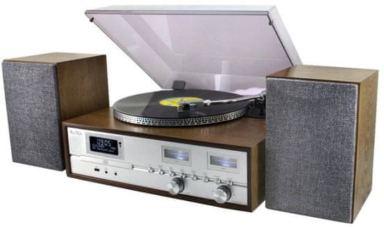 Soundmaster PL880, retro Hi-Fi systém, strieborná / hnedá - rozbalené