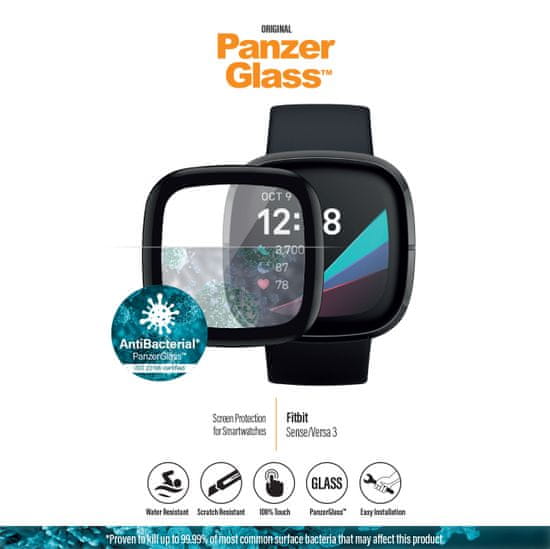 PanzerGlass SmartWatch Antibacterial pre Fitbit Sense / Versa 3 3639
