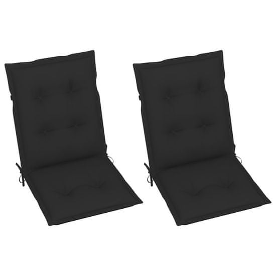 Vidaxl Podložky na záhradné stoličky 2 ks, čierne 100x50x7 cm