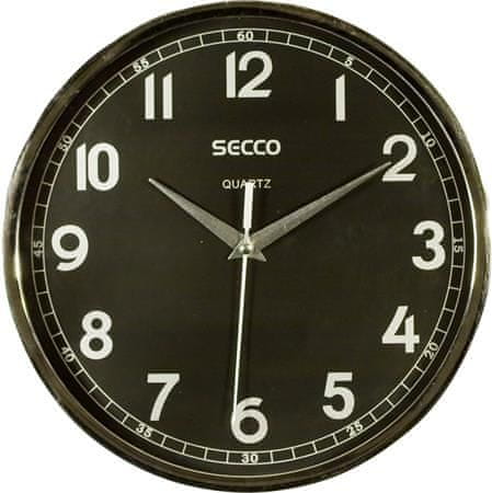 Secco Nástenné hodiny "Sweep second", 24,5 cm, rám - farba chróm, S TS6019-61