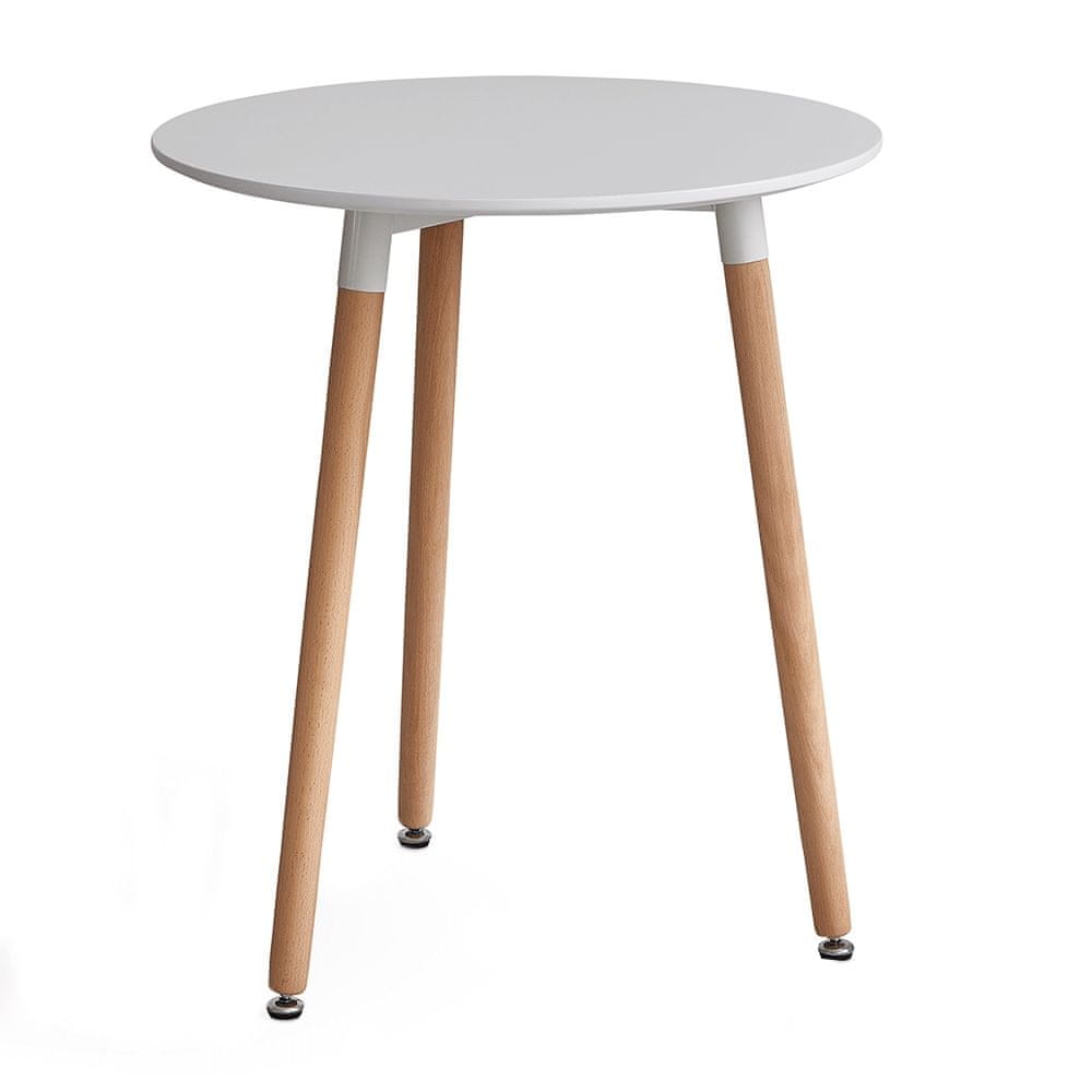 KONDELA Okrúhly jedálenský stôl Elcan 60 60x75 cm - biela / buk