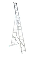 ALVE Hliníkový rebrík trojdielny, 3x8 priečok, dĺžka 230/513 cm - ALVE Eurostyl