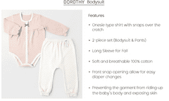 Merebe DOROTHY SET Body a nohavice s dlhým rukávom na jar/jeseň, veľkosť 80