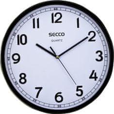 Secco Nástenné hodiny "Sweep second", rám - čierny, 29,5 cm, S TS9108-17