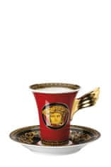 Rosenthal Versace ROSENTHAL VERSACE MEDUSA RED, kávový šálka s tanierikom