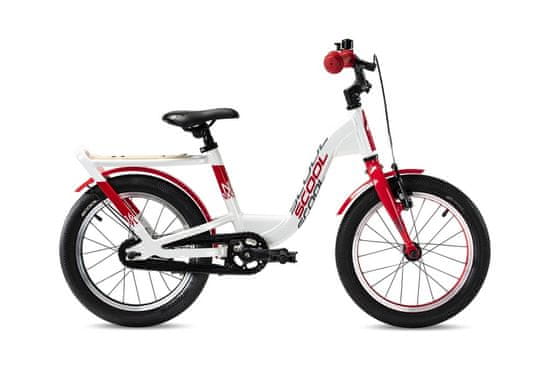 S'COOL Detský bicykel niXe EVO 16 bielo/červený (od 110 cm)