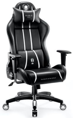Diablo-Chairs X-One 2.0, čierna/biela (5902560337884) športový štýl ergonomický komfort koženkové čalúnenie mäkká pena