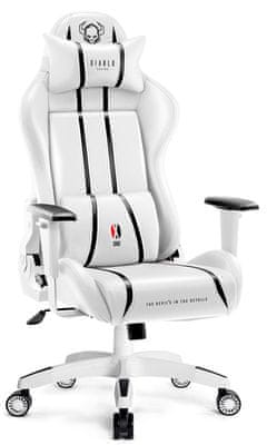 Diablo-Chairs X-One 2.0, biela/čierna (5902560337822) športový štýl ergonomický komfort koženkové čalúnenie mäkká pena
