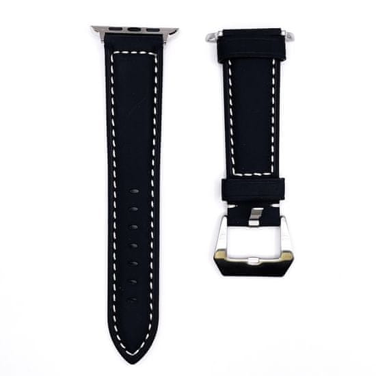 BStrap Leather Lux remienok na Apple Watch 42/44/45mm, black