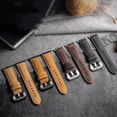 BStrap Leather Lux remienok na Apple Watch 38/40/41mm, black/brown