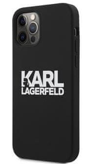 Karl Lagerfeld Stack White Logo Silikónový Kryt pre iPhone 12 Pro Max 6.7 Black KLHCP12LSLKLRBK