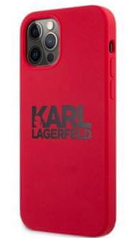 Karl Lagerfeld Stack Pink Logo Silikónový Kryt pre iPhone 12 Pro Max 6.7 Red KLHCP12LSLKLRE
