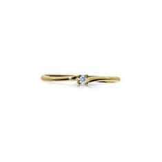Trblietavý prsteň zo žltého zlata s briliantom DZ6733-2948-00-X-1 (Obvod 49 mm)