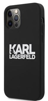 Karl Lagerfeld Stack White Logo Silikónový Kryt pre iPhone 12 mini 5.4 Black KLHCP12SSLKLRBK