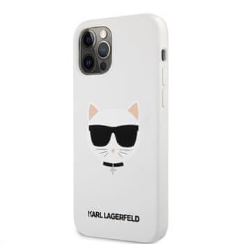 Karl Lagerfeld Choupette Head silikónový kryt pre iPhone 12 Pro Max 6,7 KLHCP12LSLCHWH, biely