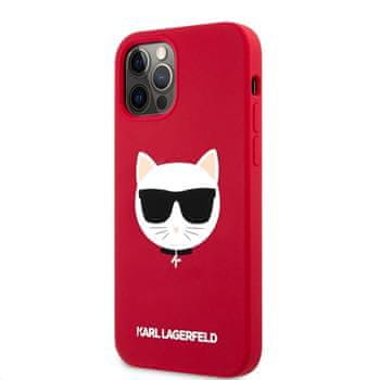 Karl Lagerfeld Choupette Head silikónový kryt pre iPhone 12/12 Pro 6,1 KLHCP12MSLCHRE, červený - rozbalené