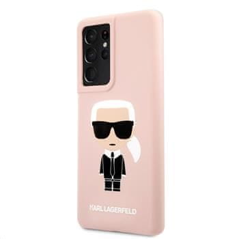 Karl Lagerfeld Iconic Full Body silikónový kryt pre Samsung Galaxy S21 Ultra KLHCS21LSLFKPI, ružový