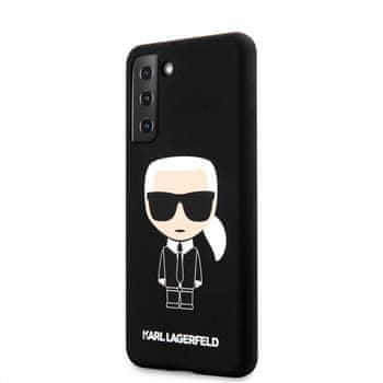 Karl Lagerfeld Iconic Full Body silikónový kryt pre Samsung Galaxy S21 Ultra KLHCS21LSLFKBK, čierny - zánovné