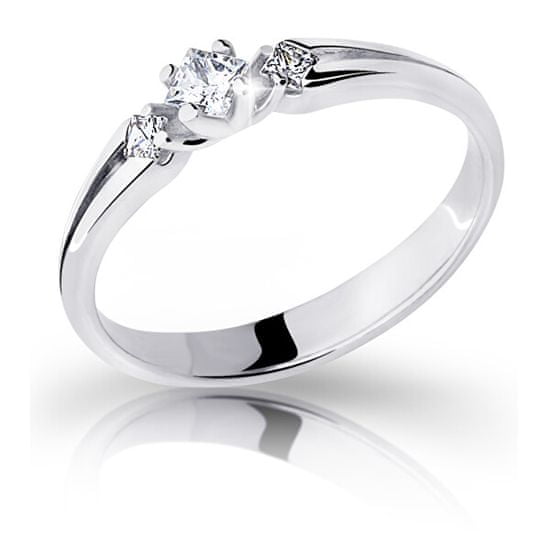 Cutie Diamonds Elegantný zásnubný prsteň z bieleho zlata s diamantmi DZ6866-2105-00-X-2