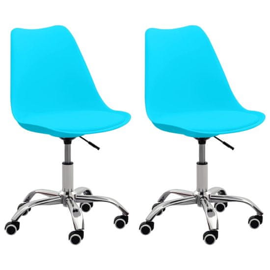 Vidaxl Jedálenské stoličky 2 ks, modré, umelá koža