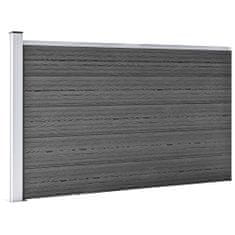 Vidaxl Sada plotových panelov WPC 872x105 cm čierna