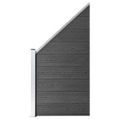 Vidaxl Sada plotových panelov WPC 1311x(105-186) cm čierna