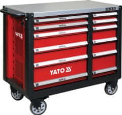 YATO Skrinka dielenská pojazdná 6+6 zásuviek červená