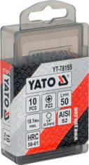 YATO  Bit krížový 1/4" PZ2 X 50mm,10ks