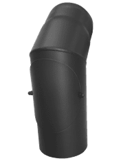 Lienbacher Dymovod koleno s čistiacim otvorom o120/45o/20, oceľ, čierna