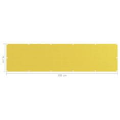 Vidaxl Balkónová markíza žltá 75x300 cm HDPE