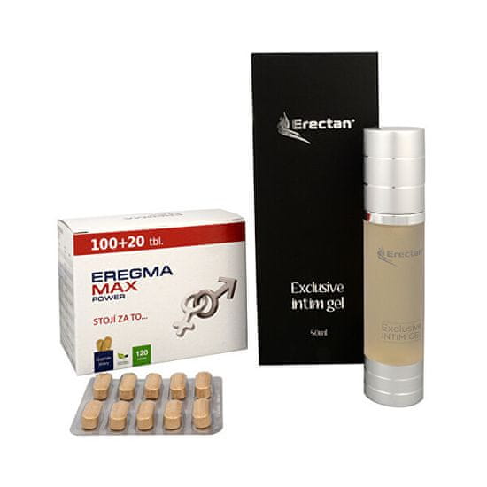 Natural Medicaments Eregma Max Power 100 tbl. + 20 tbl. ZD ARMA + Erectan Exclusive intim gel 50 ml