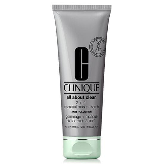 Clinique Detox ikační maska a peeling All About Clean (2-in-1 Charcoal Mask + Scrub)
